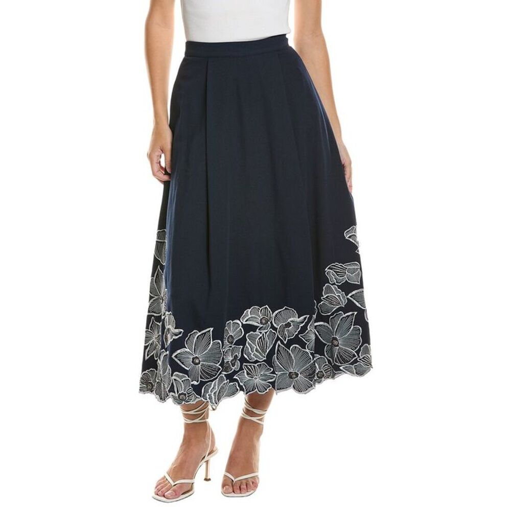 Toccin Womens Stacy Midi Skirt, Blue
